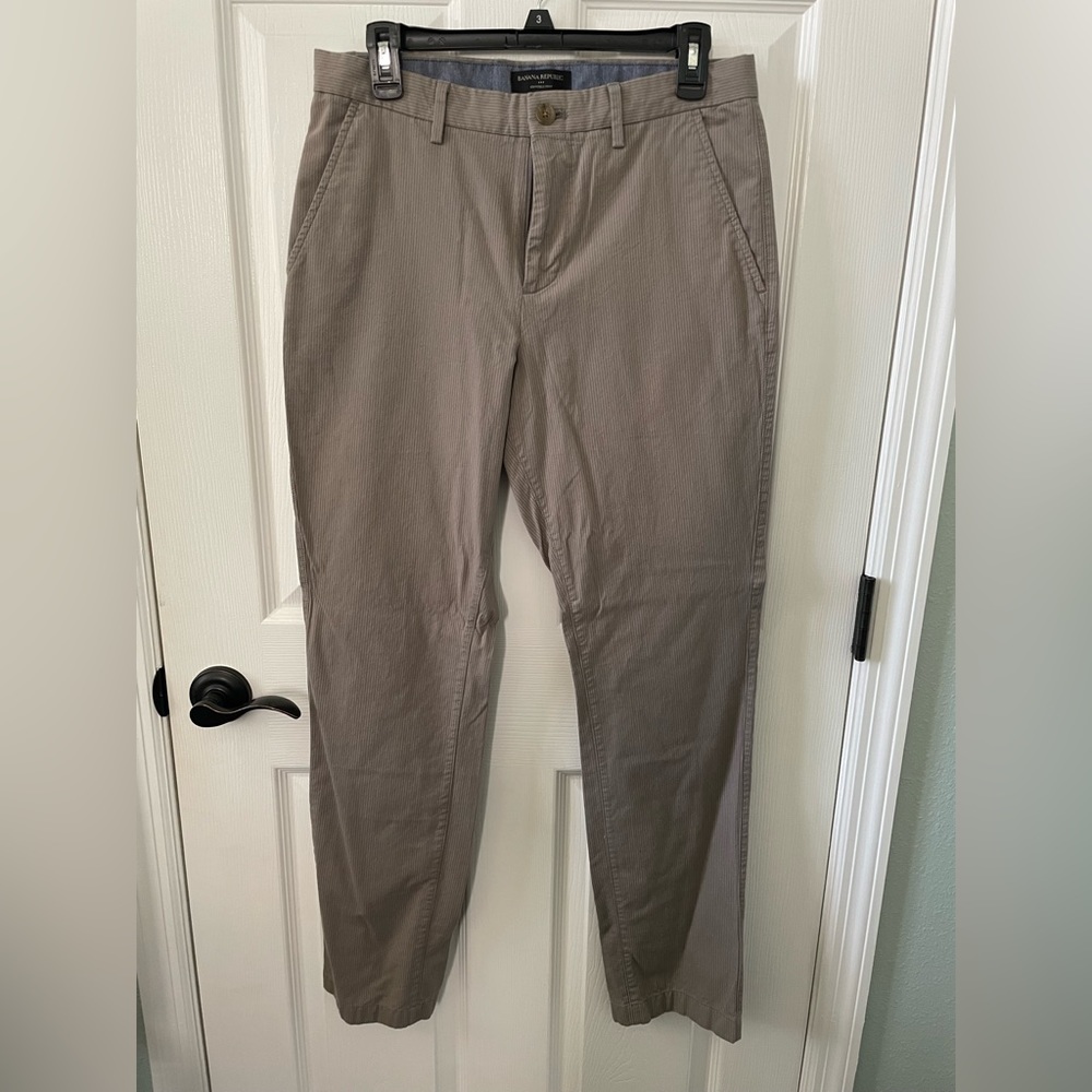 Banana republic, pinstripe, casual, men’s slacks